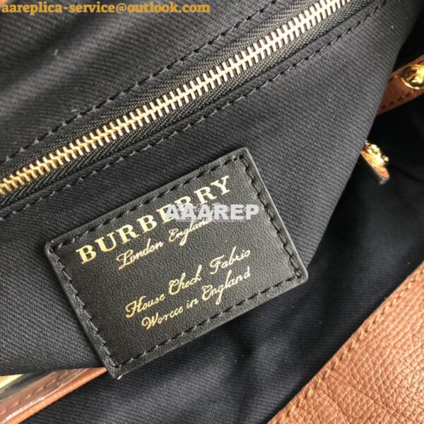 Replica Burberry The Small Canter in Leather and House Check Tan 10