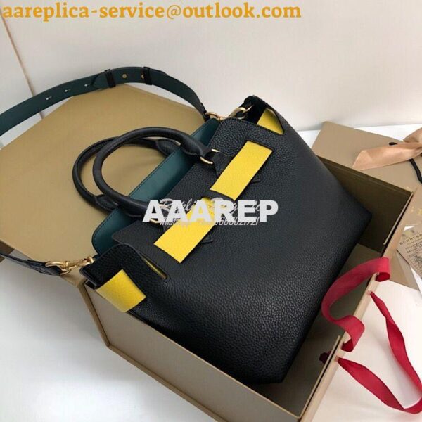 Replica Burberry The Small Leather Belt Bag 40767311 Black Yellow 5