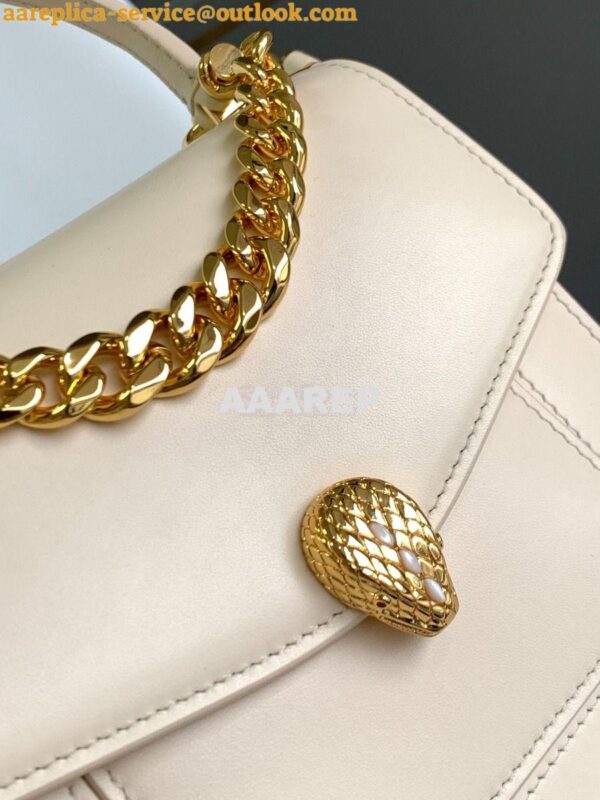 Replica Bvlgari Serpenti Forever Small Maxi Chain Top-handle Bag In Wh 6