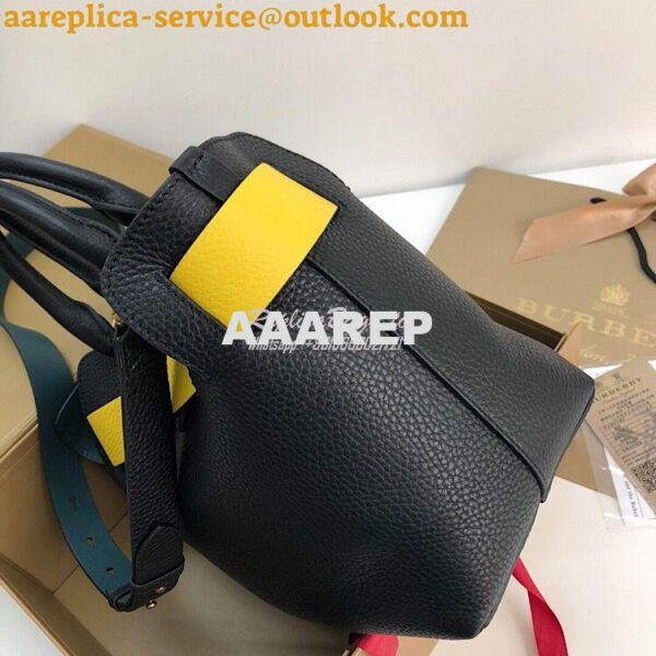 Replica Burberry The Small Leather Belt Bag 40767311 Black Yellow 7