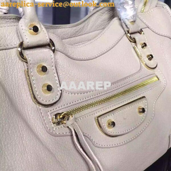 Replica Balenciaga Classic Goatskin Metallic Edge City White 4