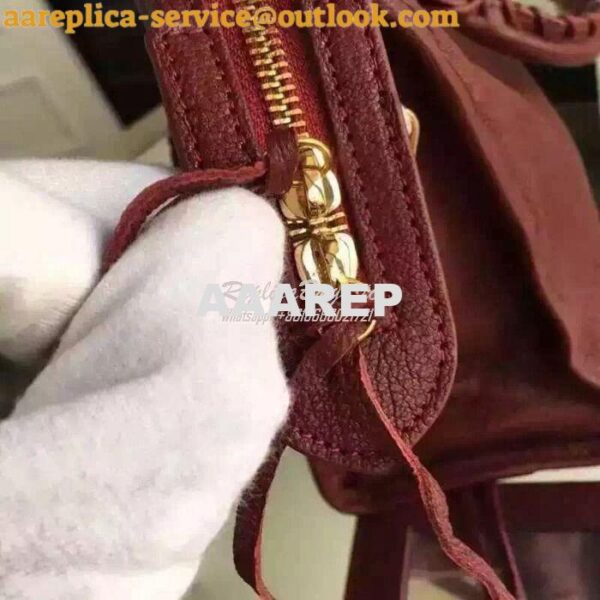 Replica Balenciaga Classic Goatskin Metallic Edge City Wine Red 8