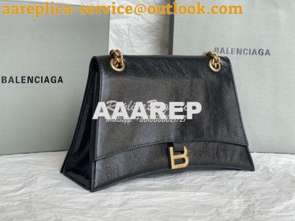 Replica Balenciaga Crush Medium Chain Bag In Black Crushed Calfskin 71 5