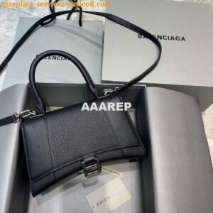 Replica Balenciaga 593546 Hourglass Small Top Handle Bag Black