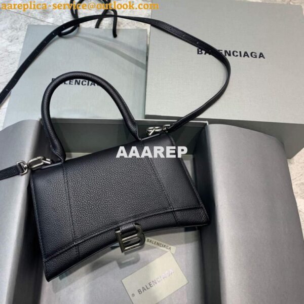 Replica Balenciaga 593546 Hourglass Small Top Handle Bag Black 3