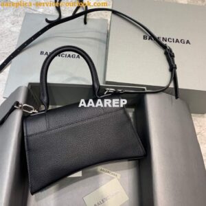 Replica Balenciaga 593546 Hourglass Small Top Handle Bag Black 2