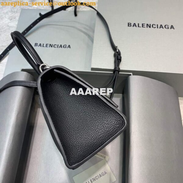 Replica Balenciaga 593546 Hourglass Small Top Handle Bag Black 5