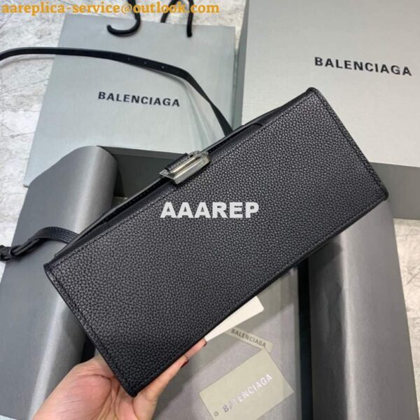 Replica Balenciaga 593546 Hourglass Small Top Handle Bag Black 6