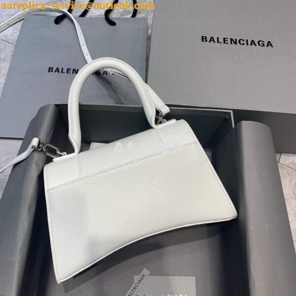 Replica Balenciaga 593546 Hourglass Small Top Handle Bag White 4