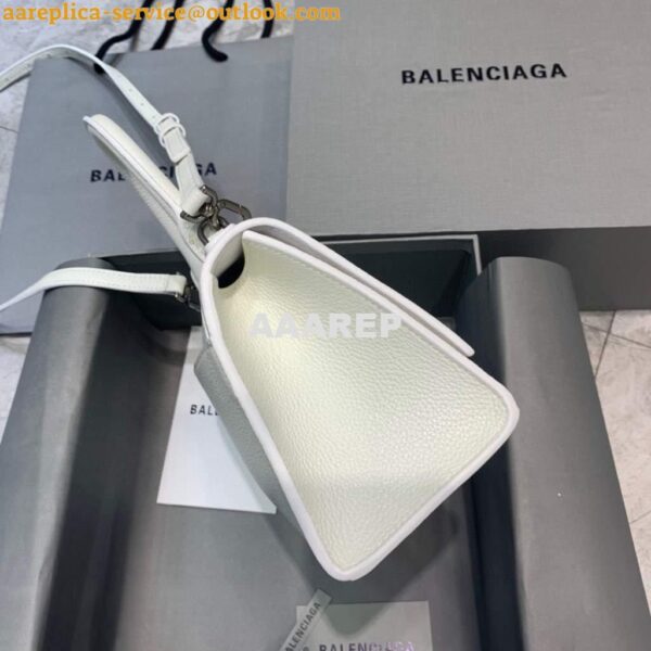 Replica Balenciaga 593546 Hourglass Small Top Handle Bag White 5