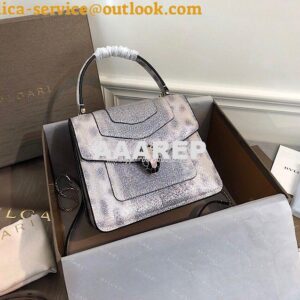 Replica Bvlgari Serpenti Forever Tote Bag in Crystal Rose Metallic Kar 2