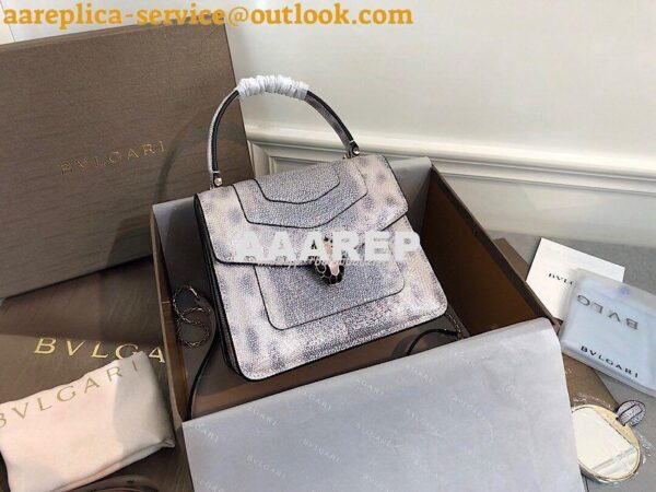 Replica Bvlgari Serpenti Forever Tote Bag in Crystal Rose Metallic Kar 2