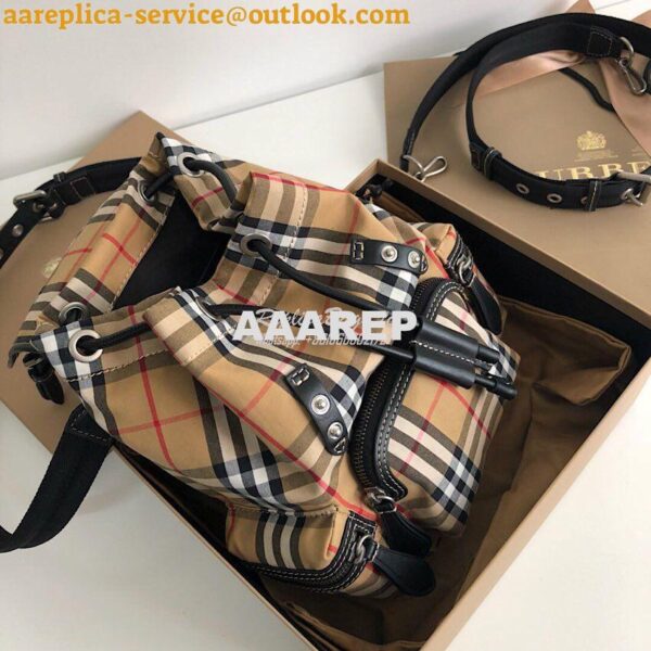 Replica Burberry The Small Rucksack in Vintage Check and Leather 4