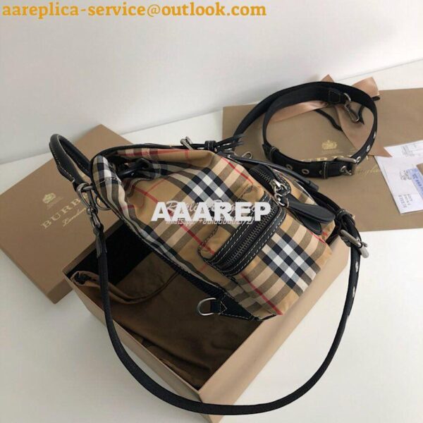 Replica Burberry The Small Rucksack in Vintage Check and Leather 6