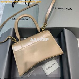 Replica Balenciaga 593546 Hourglass Small Top Handle Calfskin Bag Apricot 2