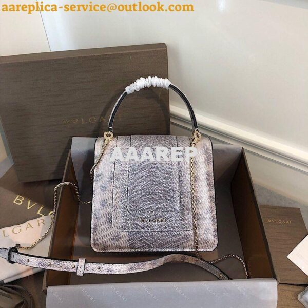 Replica Bvlgari Serpenti Forever Tote Bag in Crystal Rose Metallic Kar 9