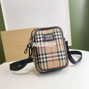 Replica Burberry Vintage Check and Leather Crossbody Bag 80233811