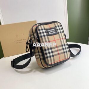 Replica Burberry Vintage Check and Leather Crossbody Bag 80233811 2