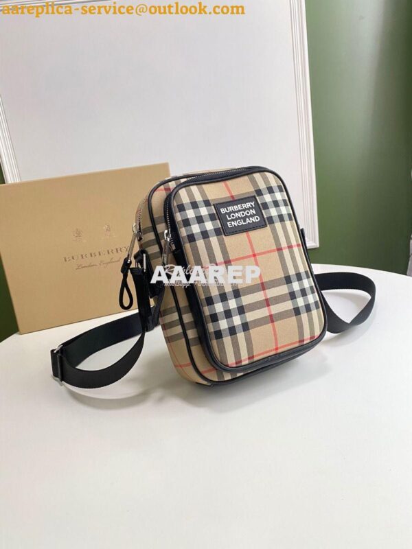 Replica Burberry Vintage Check and Leather Crossbody Bag 80233811 4