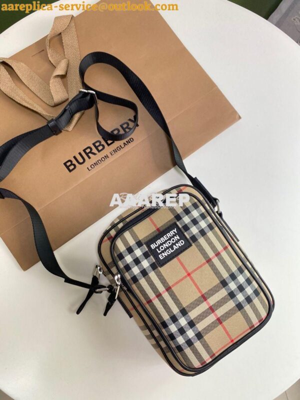 Replica Burberry Vintage Check and Leather Crossbody Bag 80233811 5