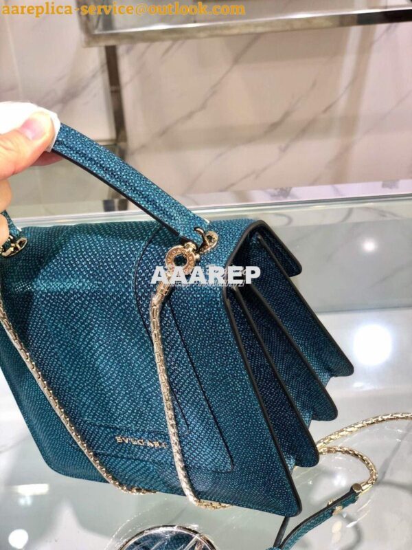 Replica Bvlgari Serpenti Forever Tote Bag in Deep Jade Metallic Karung 6