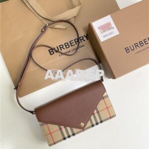 Replica Burberry Vintage Check and Leather Wallet with Detachable Stra