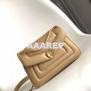 Replica Bvlgari Serpenti Reverse Small Shoulder Bag 292612 Brown 2