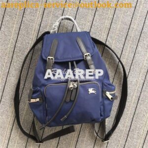 Replica Burberry The Medium Rucksack in blue Puffer Nylon and Leather