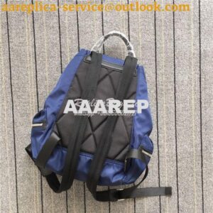 Replica Burberry The Medium Rucksack in blue Puffer Nylon and Leather 2