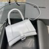 Replica Balenciaga 593546 Hourglass Small Top Handle Calfskin Bag Plum Silver