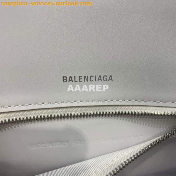 Replica Balenciaga 593546 Hourglass Small Top Handle Calfskin Bag White 9