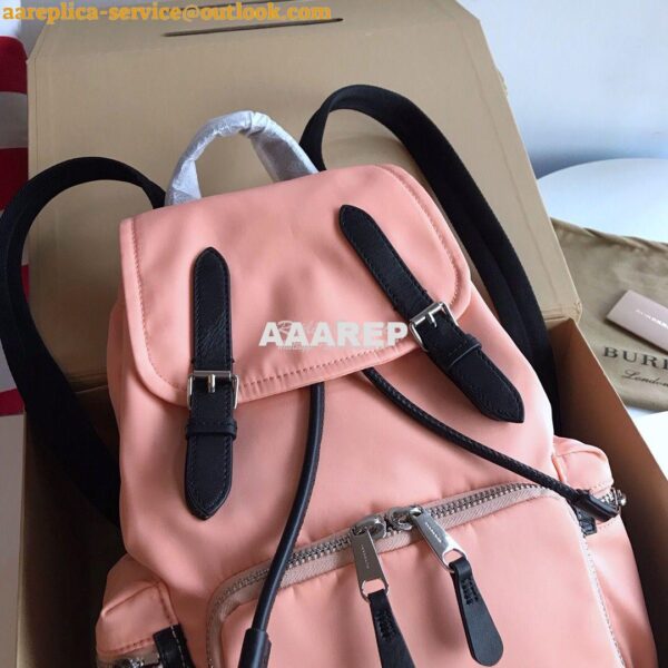 Replica Burberry The Medium Rucksack in Logo Print Nylon 80116201 Rose 5