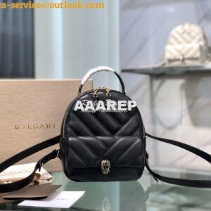 Replica Bvlgari Serpenti Serpenti Cabochon Backpack 288735 Black