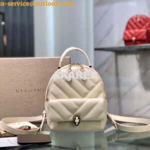 Replica Bvlgari Serpenti Serpenti Cabochon Backpack 288735 White