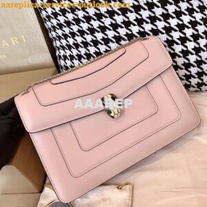 Replica Bvlgari Serpenti Forever Flap Cover Bag 19s Crystal Rose 28495 2