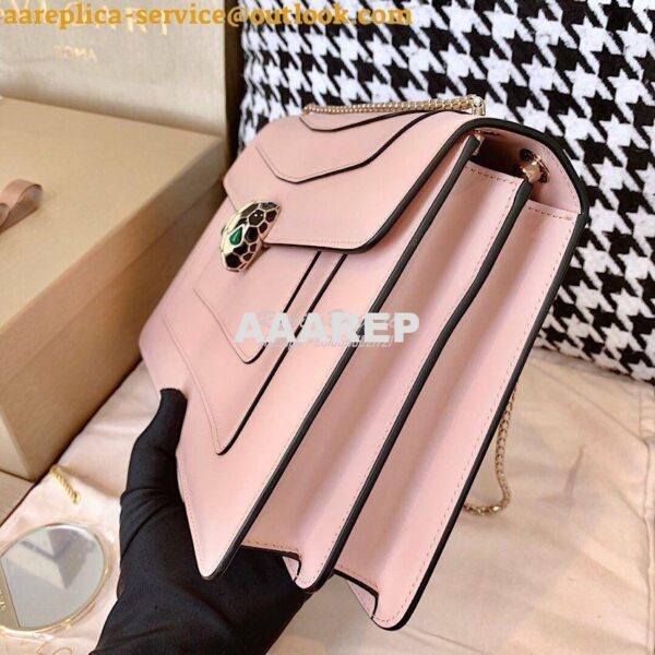 Replica Bvlgari Serpenti Forever Flap Cover Bag 19s Crystal Rose 28495 6