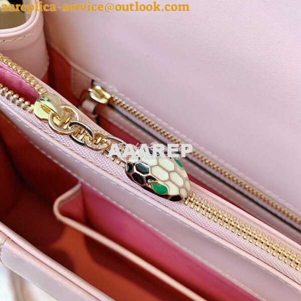 Replica Bvlgari Serpenti Forever Flap Cover Bag 19s Crystal Rose 28495 11