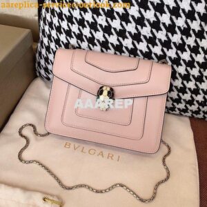 Replica Bvlgari Serpenti Forever Flap Cover Bag 19s Crystal Rose 34559