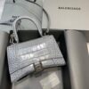 Replica Balenciaga 593546 Hourglass Small Top Handle Crocodile Bag Gold