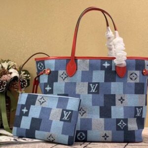 Replica Louis Vuitton Neverfull MM Bag Monogram Denim M44981 BLV480 2