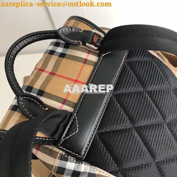 Replica Burberry The Medium Rucksack in Vintage Check and Leather 7