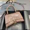 Replica Balenciaga 593546 Hourglass Small Top Handle Crocodile Bag kakhi