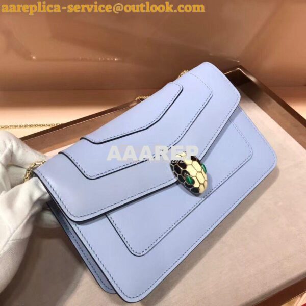 Replica Bvlgari Serpenti Forever Flap Cover Bag 280177 Baby Blue 5