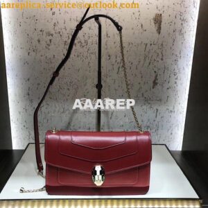 Replica Bvlgari Serpenti Forever Flap Cover Bag 280177 Claret Red