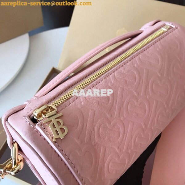 Replica Burberry The Monogram Leather Barrel Bag Rose beige 9