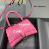 Replica Balenciaga 593546 Hourglass Small Top Handle Crocodile Bag Plum 2