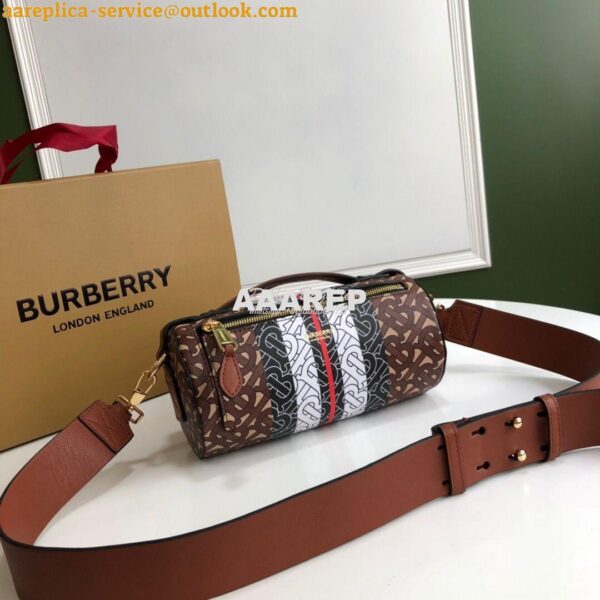 Replica Burberry The Monogram Stripe E-canvas Barrel Bag 80183301 Brid 3