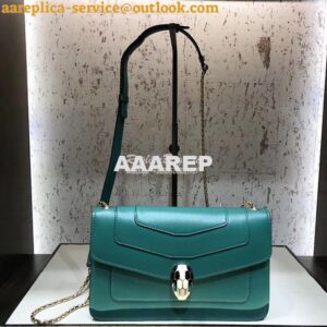 Replica Bvlgari Serpenti Forever Flap Cover Bag 280177 Green