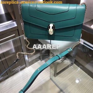 Replica Bvlgari Serpenti Forever Flap Cover Bag 280177 Green 2