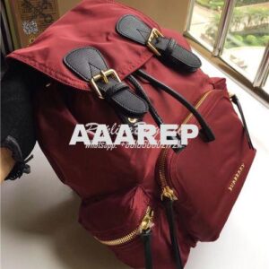 Replica Burberry The Rucksack backpack in burgundy red Technical Nylon 2